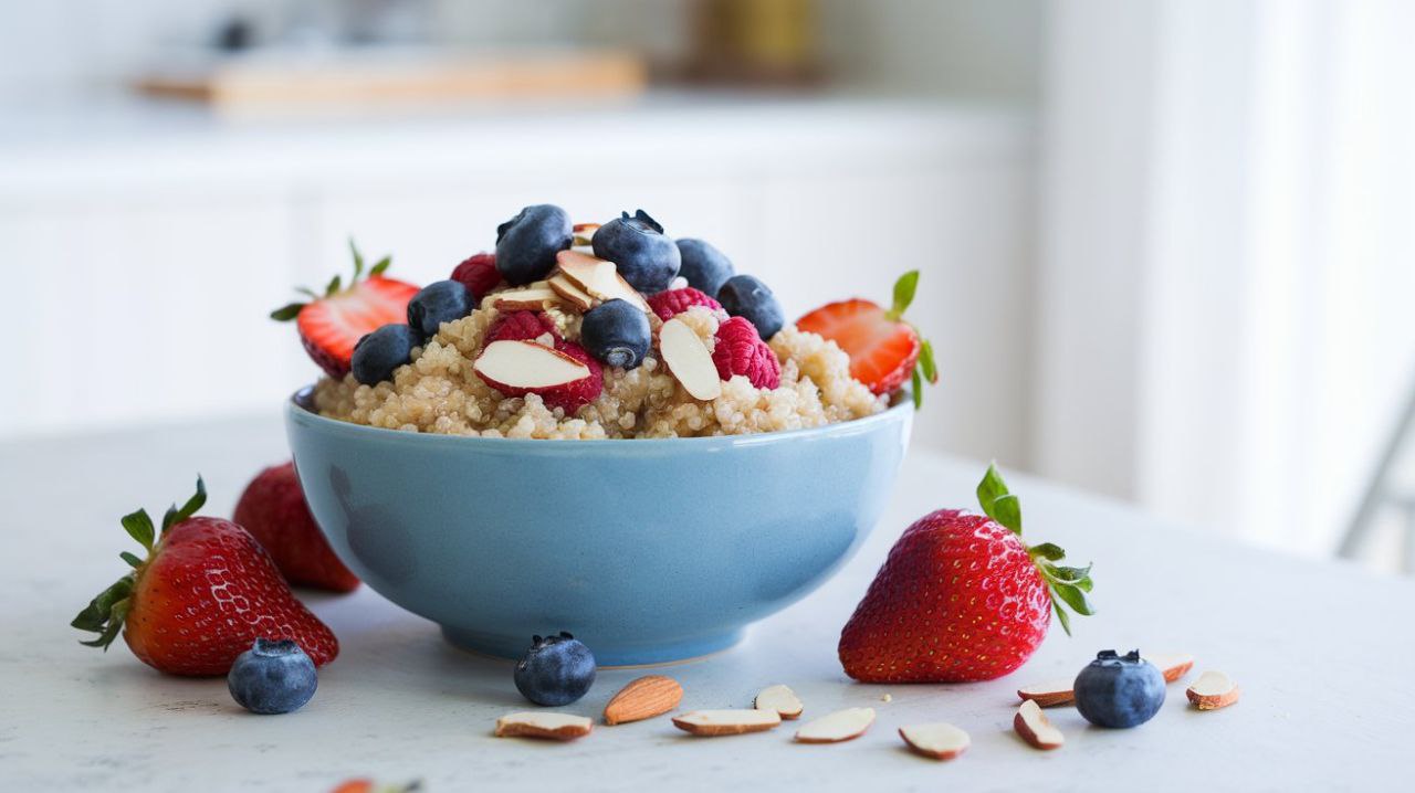 Quinoa Bowl with Fresh Berries and Almonds