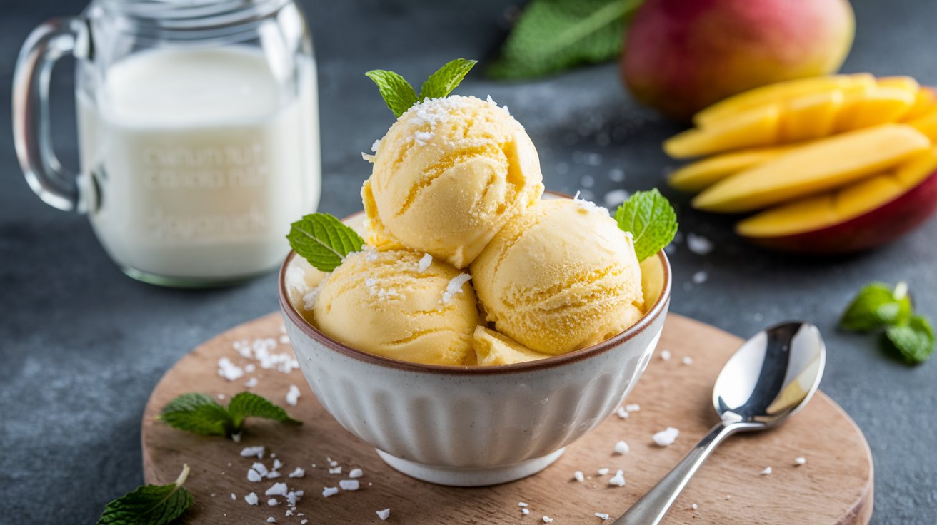  Vegan Mango Ice Cream with Coconut Milk