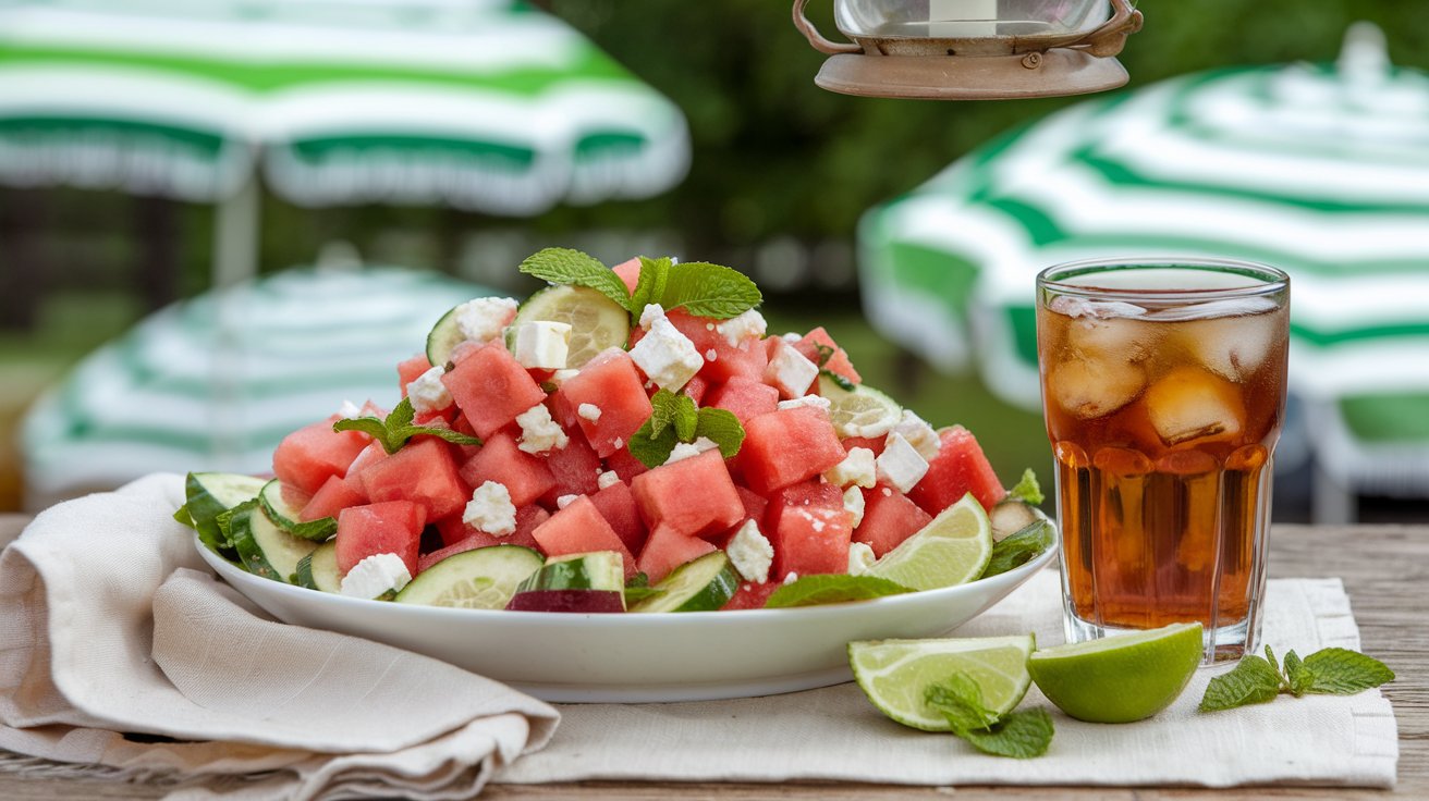 Watermelon, Cucumber, and Feta Salad