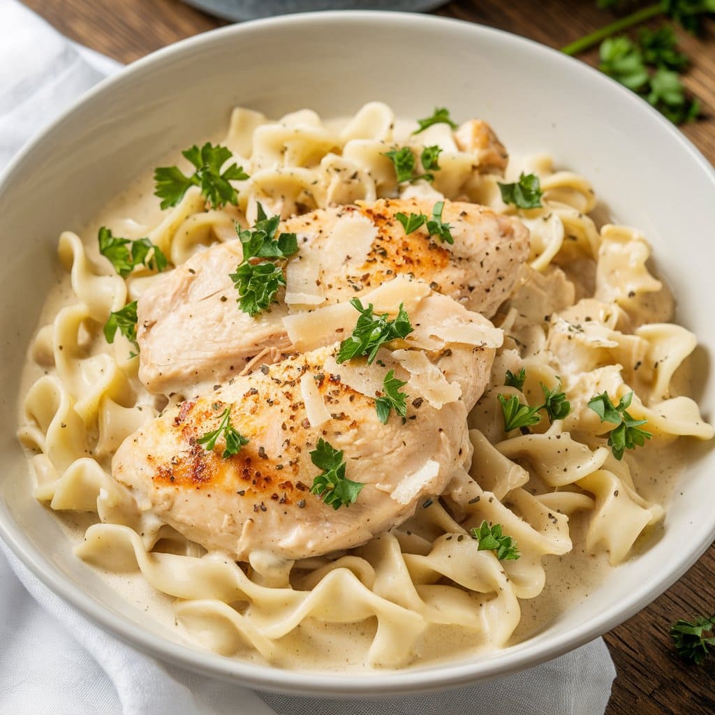 creamy chicken noodles