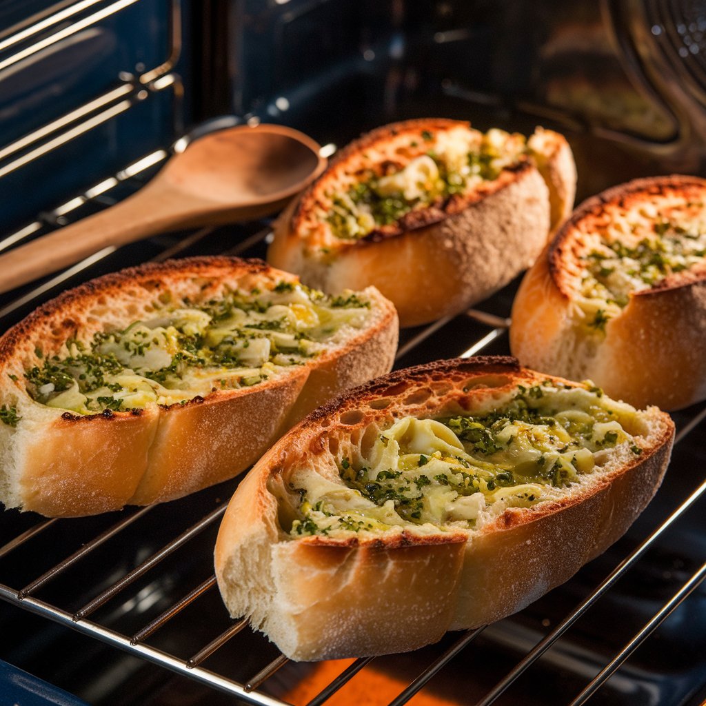 Baking the Garlic Bread to Perfection  