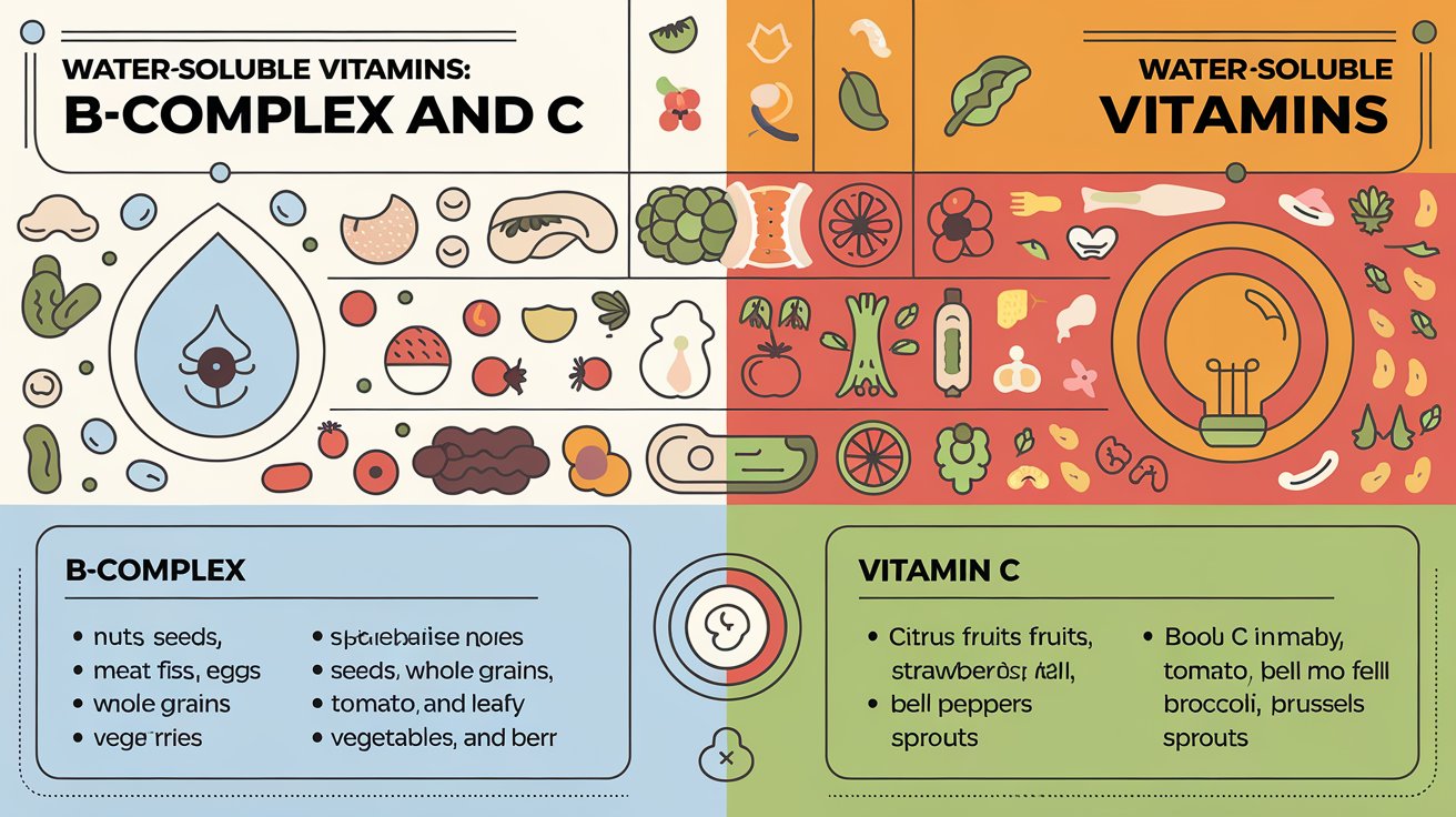 Water-Soluble Vitamin and Food Chart Functions and Food Sources